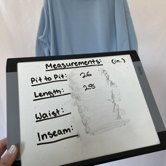 Anrabess Light Blue Oversized Pullover Sweatshirt With Cowl Neck & Ribbed Cuffs - Picture 7 of 8